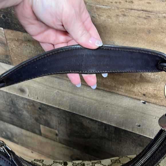 Vintage Gucci Canvas Hobo Bag Purse - Picture 7 of 16